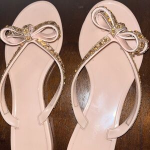 Elegant Beige Bow Sandals